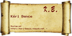Kéri Bence névjegykártya